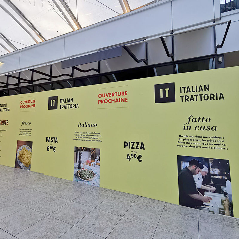 Devanture Italian Trattoria en travaux