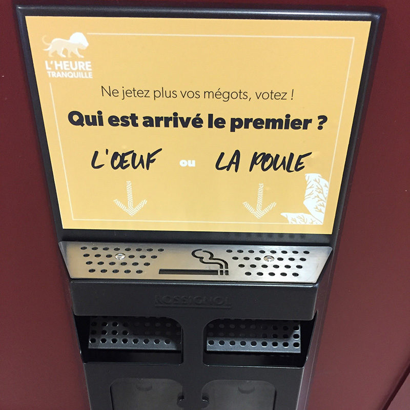 Cendrier pour déposer ses mégots