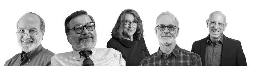 De gauche à droite : Gregg Vanderheiden, Ronald Mace, Elaine Ostroff, Jon Sanford, Ed Steinfeld